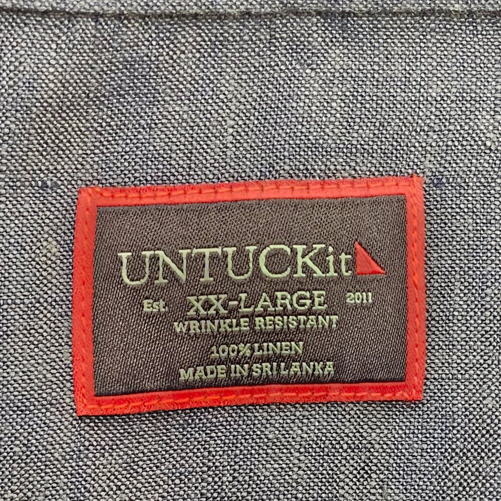 Untuckit Wrinkle Resistant Linen Button Down Xxl - image 5